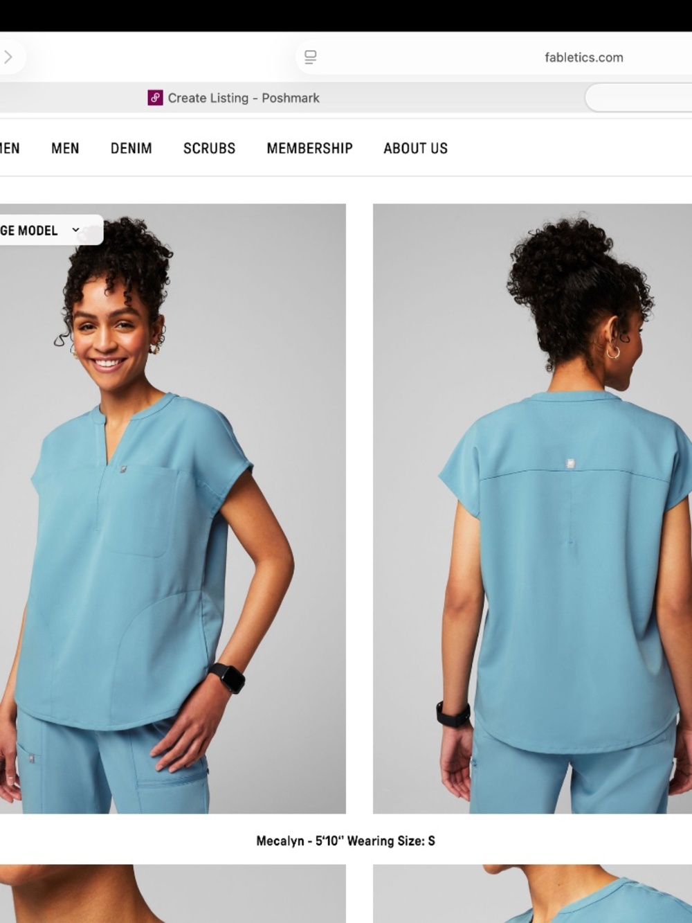 Fabletics Wave color Evolve Oversized Scrub Top Size medium